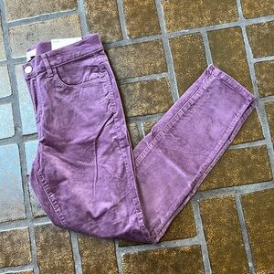 NWT LOFT Outlet Purple Velvet Mid-Rise Skinny Jean